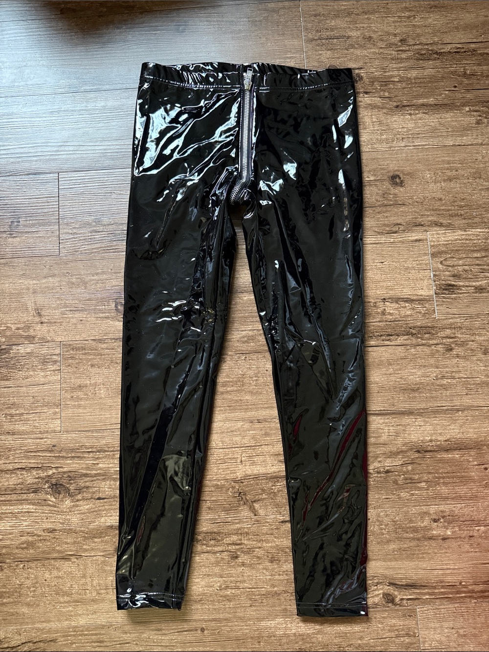 Current Mood Black Vinyl Zip Leggings